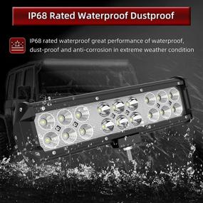 img 1 attached to 🔦 YITAMOTOR LED Light Bar 2 Pack - 54W, 9-inch Offroad Spot Flood Combo Lights for Van ATV Motorcycle Truck Boat Golf Cart, Waterproof, 12V - 2 Years Warranty