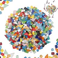 youway style 1000g colorful glass mosaic tiles bulk for crafts - outdoor decoration supplies (1kg) logo