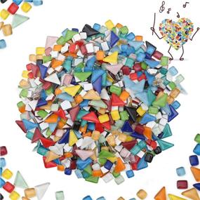 img 4 attached to Youway Style 1000g Colorful Glass Mosaic Tiles Bulk for Crafts - Outdoor Decoration Supplies (1kg)