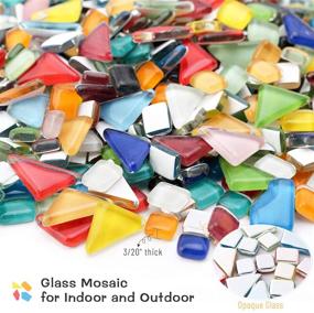 img 2 attached to Youway Style 1000g Colorful Glass Mosaic Tiles Bulk for Crafts - Outdoor Decoration Supplies (1kg)