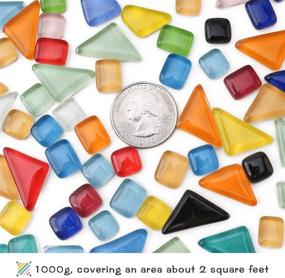 img 3 attached to Youway Style 1000g Colorful Glass Mosaic Tiles Bulk for Crafts - Outdoor Decoration Supplies (1kg)