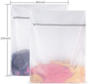 img 3 attached to 🧺 Set of 2 Supper Zipper Net Laundry Bags - Fine Mesh Wash Bags for Washing Machine, Travel, Lingerie, Sweaters, Garments, and Undergarments (20 Inch X 24 Inch)