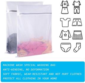 img 2 attached to 🧺 Set of 2 Supper Zipper Net Laundry Bags - Fine Mesh Wash Bags for Washing Machine, Travel, Lingerie, Sweaters, Garments, and Undergarments (20 Inch X 24 Inch)