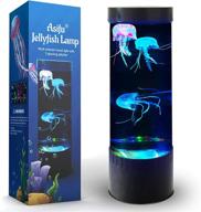 🎇 jellyfish lava lamp led fantasy: 20 color changing night light with electric mood light decoration for home office - perfect gift for men, women, and kids логотип