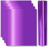 🌈 vibrant purple foil metallic heat transfer vinyl - 12"x10" sheets for t-shirts - silhouette and cricut compatible (5 sheets) logo