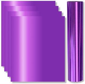 img 4 attached to 🌈 Vibrant Purple Foil Metallic Heat Transfer Vinyl - 12"x10" Sheets for T-Shirts - Silhouette and Cricut Compatible (5 Sheets)