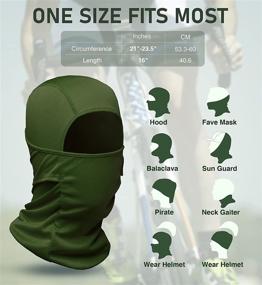 img 1 attached to Doerix Balaclava Face Mask: Ultimate Sun Hood for Men 🏂 and Women. Ideal for Tactical, Lightweight Skiing, Motorcycle Riding, and Running