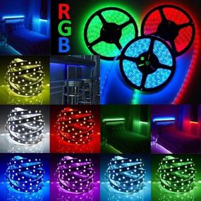 img 1 attached to 🎄 eBoTrade 16.4ft 12V Flexible LED Strip: Waterproof RGB Color Changing Tape Light Kit for Christmas Home Decor