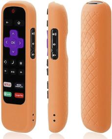 img 2 attached to 🧡 [2-Pack] AKWOX Protective Silicone Cover Case for Roku Express Remote | Anti Slip, Shock Proof with Lanyard | Compatible with Roku Premiere RC68/RC69/RC108/RC112 Standard IR Remote | Vibrant Orange