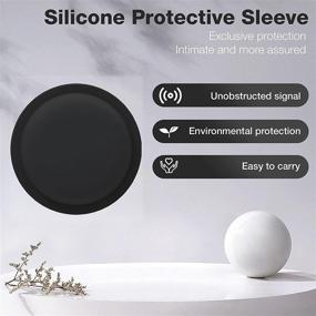 img 2 attached to 📱 LiZHi Silicone Case for Airtag Sticker - Anti-Scratch Protective Holder Cover - Compatible with Apple AirTag - 2 Pack (Black)