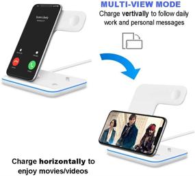 img 2 attached to 🔌 3-in-1 Wireless Charging Stand for AirPods, iPhone, and Apple Watch - Compatible with iPhone 11/11 Pro Max/X/XS Max/8, Apple Watch Charger 5/4/3/2/1, AirPods 3/2/1