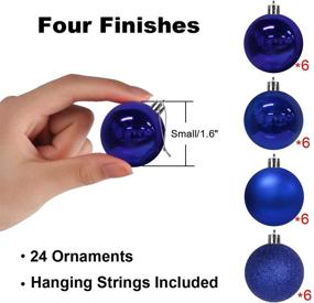 img 3 attached to 🎄 Shatterproof Blue Christmas Ball Ornaments - GameXcel 24Pcs Xmas Tree Decorations