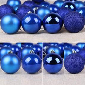 img 1 attached to 🎄 Shatterproof Blue Christmas Ball Ornaments - GameXcel 24Pcs Xmas Tree Decorations