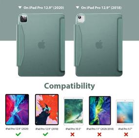 img 3 attached to 📱 ESR Yippee Trifold Smart Case for iPad Pro 12.9 2020 &amp; 2018, Lightweight Stand Case with Clasp, Auto Sleep/Wake [Supports Pencil 2 Wireless Charging], Forest Green