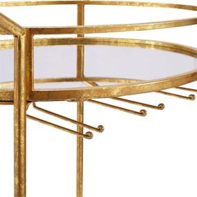 img 1 attached to 🥂 Gold Linon Round Bar Cart: A Stylish and Functional Addition to Any Space