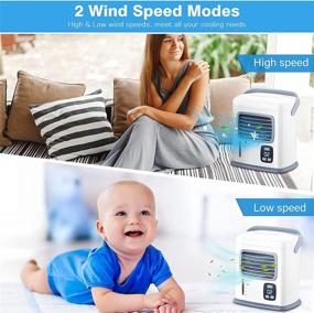 img 3 attached to 3-in-1 Portable Air Conditioner Fan Kit with 12H Timer, Adjustable Wind Direction, 2 Wind Speeds, 500ML Water Tank, 3 Power Sources - Ideal for Room, Office, Outdoor, and Car Use