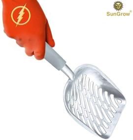 img 3 attached to 🐾 SunGrow Non-Stick Cat Litter Sifter Scoop: Wide and Deep Stainless Steel Scoop with Ergonomic Handle, Gray - 14” x 5.6”