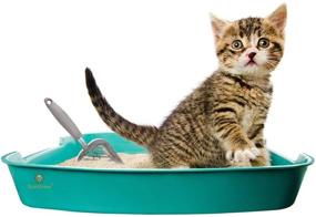 img 2 attached to 🐾 SunGrow Non-Stick Cat Litter Sifter Scoop: Wide and Deep Stainless Steel Scoop with Ergonomic Handle, Gray - 14” x 5.6”