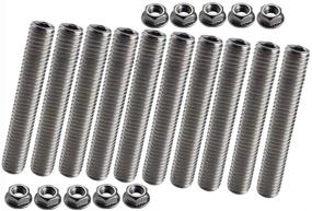 img 4 attached to 🔩 Dewhel 10-piece stainless steel exhaust manifold stud kit for Super Duty Ford 6.8 Liter V10 (One Side) manifolds