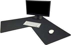 img 3 attached to 🖱️ Large L Shaped Mouse Pad - 3mm Thickness, Stitched Edges, Water Resistant - Perfect Corner Mouse Mat for L Shaped Desk, Corner Desk, and Gaming Setup
