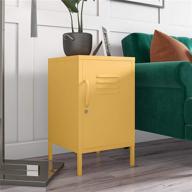 🌟 versatile and stylish novogratz cache metal locker: yellow end table with a chic twist logo