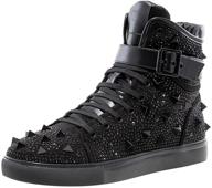 👟 metallic rhinestone high top sneakers with ornament detail logo