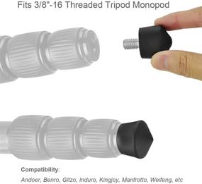 img 1 attached to 🔲 Universal Anti-Slip Rubber Foot Spike - 3/8" - Compatible with Andoer, Benro, Gitzo, Induro, Kingjoy, Manfrotto, Weifeng, RRS - Ideal for Tripod Monopod on Smooth & Uneven Surfaces - 30mm x 40mm (Pack of 3)
