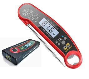 img 4 attached to RedWoodBest Digital Meat Thermometer - Instant Read, Waterproof, Backlight & Calibration, Magnet, Bottle 🌡️ Opener - Ideal for Kitchen, Food, BBQ, Grill, Deep Fry, Baking, Candy - Indoor Outdoor Cooking