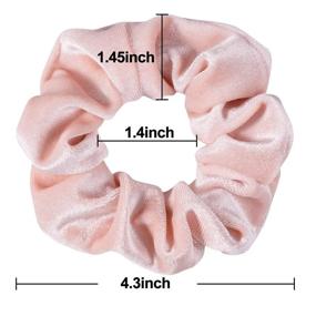 img 3 attached to Whaline Velvet Blush Hair Scrunchies - 🎀 Soft Hair Bands for Girls and Women (12-Pack)