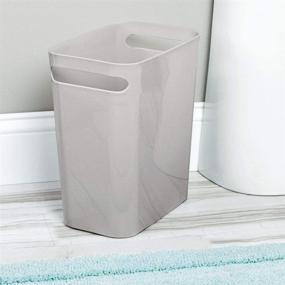 img 3 attached to 🗑️ mDesign Slim Large 2.5 Gallon Trash Can Wastebasket - Aura Collection - Gray"