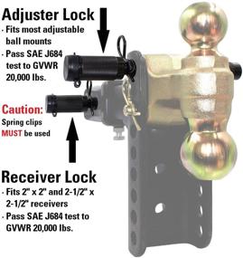 img 2 attached to 🔒 Замок для фиксации прицепного шара TowWorks 5/8" - Набор с ключами, регулируемая крепежная петля, двойная безопасность, отсутствие стука - Подходит для классов III - V - 79852