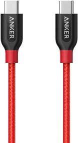 img 4 attached to 🔴 Anker PowerLine+ USB C to USB C Cable - 6ft High Durability Cord, USB Type-C for Galaxy Note 8 S8 S8+ S9, iPad Pro 2020, Pixel, Nexus 6P, Huawei Matebook, MacBook - Red