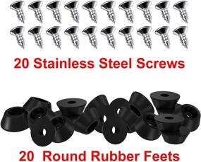 img 3 attached to 🔲 20-Piece Set of Soft Rubber Feet for Cutting Boards | Stainless Steel Screws Included | 0.28 x 0.59 Size | Non-Slip, Anti-Skid, Non-Marking | Ideal for Furniture, Electronics, and Appliances