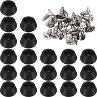 🔲 20-piece set of soft rubber feet for cutting boards | stainless steel screws included | 0.28 x 0.59 size | non-slip, anti-skid, non-marking | ideal for furniture, electronics, and appliances logo