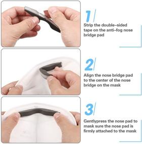 img 1 attached to Black Self-Adhesive Nose Bridge Pads - Microfiber Memory Foam Anti-Fog Strip for Improved Protection and Comfort
