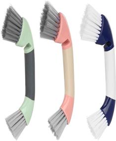 img 4 attached to 🧹 Efficient Cleaning Brushes Set for Door Window Tracks, Grout, Bathroom and Corner - 3 Pack Hand-held Groove Gap Cleaning Tools: Pink, Green, Blue