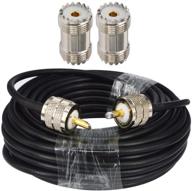 🔌 коаксиальный кабель rg58 49.2 фута uhf pl259 с набором из 2 шт. коннекторов для uhf двойного женского типа, кабель uhf мужчина-мужчина pl-259 + адаптер uhf женщина-женщина so-239 для антенны cb/ham радио - boobrie логотип