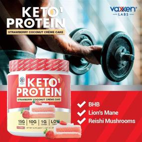 img 1 attached to Strawberry Coconut Keto Whey Protein Powder Blend by Vaxxen Labs