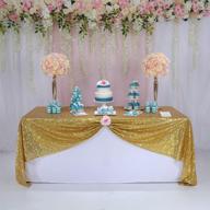 🌟 48x72 sparkly gold sequin wedding tablecloth, overlays table cloth with rectangular shape logo