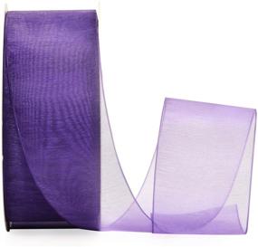 img 1 attached to 🎀 Versatile YAMA 1-1/2 Inch Organza Ribbon Roll - 25 Yards, Perfect for Gift Wrapping, Bouquets, Crafts & Decorations in Elegant Purple