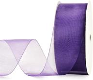 🎀 versatile yama 1-1/2 inch organza ribbon roll - 25 yards, perfect for gift wrapping, bouquets, crafts & decorations in elegant purple logo