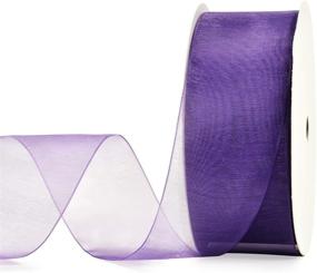 img 2 attached to 🎀 Versatile YAMA 1-1/2 Inch Organza Ribbon Roll - 25 Yards, Perfect for Gift Wrapping, Bouquets, Crafts & Decorations in Elegant Purple