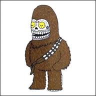 chewy chewbacca calavera clear sticker logo