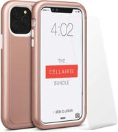 📱 rose gold iphone 11 pro-compatible cellairis bundle: cell phone case and tempered-glass screen protector logo