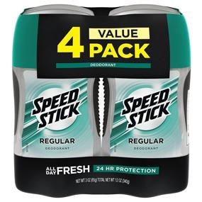 img 4 attached to Speed Stick Deodorant for Men, Aluminum-Free, Regular - 💨 3 Ounce (4 Pack): Long-lasting Odor Protection for Active Men