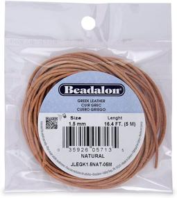 img 1 attached to Beadalon Greek Leather 1.5mm Natural, 5-Meter