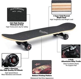 img 1 attached to 🛹 WiiSHAM 31-Inch Pro Complete Skateboards for Teens, Beginners, Girls, Boys, Kids, and Adults