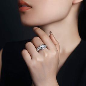 img 3 attached to 💍 Newshe Sterling Silver Princess Cut Women's Jewelry Set for Wedding and Engagement