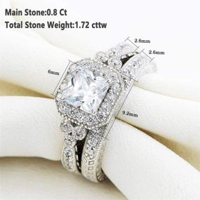 img 2 attached to 💍 Newshe Sterling Silver Princess Cut Women's Jewelry Set for Wedding and Engagement