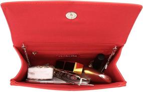 img 1 attached to 👛 Стильная и универсальная сумочка-клатч iXebella PU: клапанная на руку конвертная сумка для женщин.